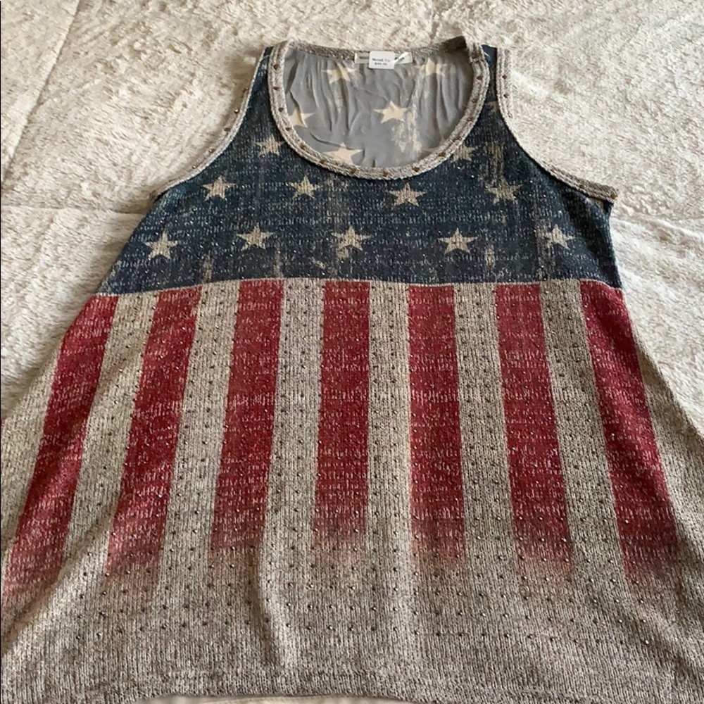 NWT Tunic style tank small red/white blue USA